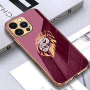 Gold Edge Design Lion logo Case For iPhone