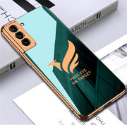 Gold Edge Design With logo Case For Samsung S22 PLUS