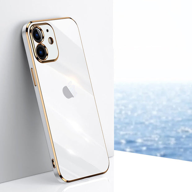 Gold Edge Design With logo Case For iPhone