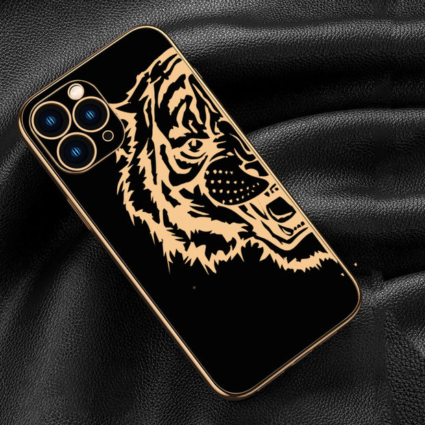 Gold Edge Design With logo Case For iPhone