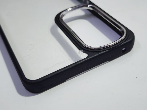 Luxury Plating Metal Camera Ring Transparent Case For 2T