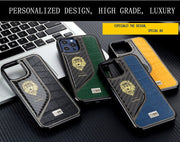 Genuine Leather Carbon Fiber Case For iPhone