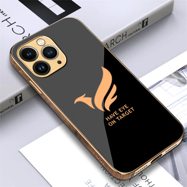 Gold Edge Design With logo Case For iPhone