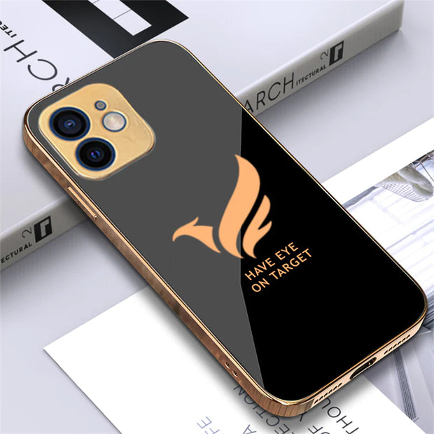 Gold Edge Design With logo Case For iPhone