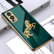 Gold Edge Design With Horse logo Case For Oneplus Nord Series