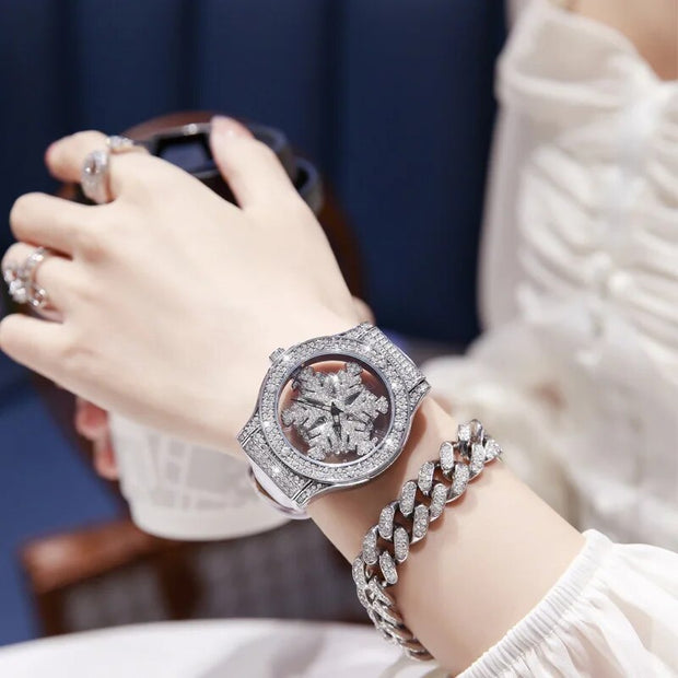 New Diamond Pentacle rotates Wristwatch For Female