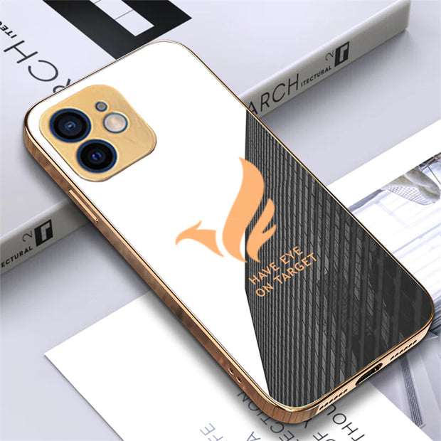 Gold Edge Design With logo Case For iPhone