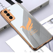 Gold Edge Design With logo Case For Samsung S22 PLUS