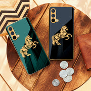 Gold Edge Design With Horse logo Case For Oneplus Nord Series