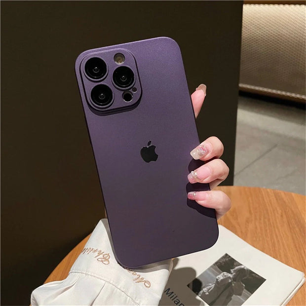 Matte Logo Back Case For iPhone